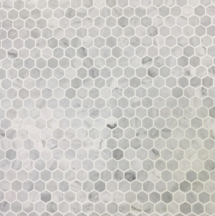 Hexagon Imperial White Marble Mosaic