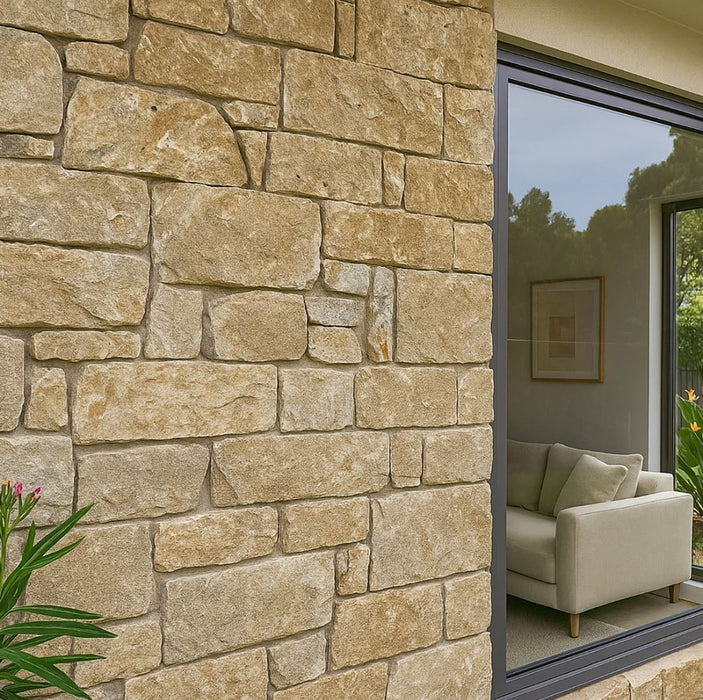 Cream Travertine Z-Panel Wall Cladding Corner