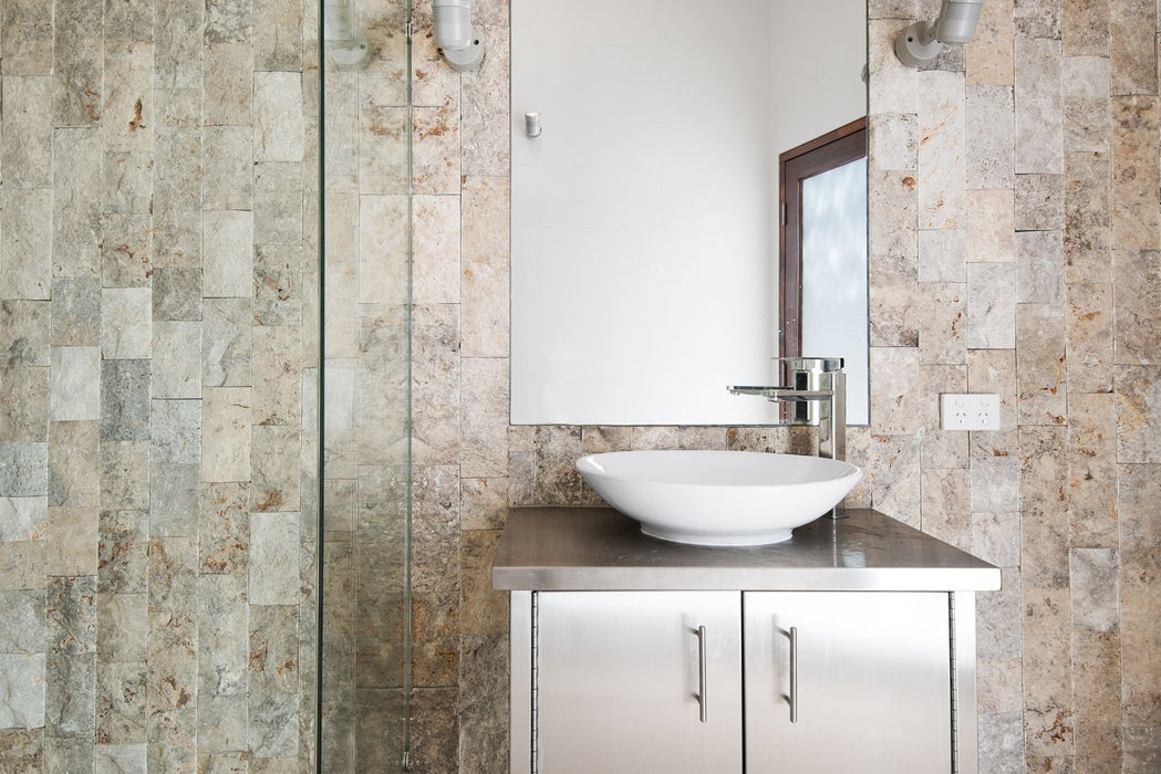 Silver Travertine Random Length Wall Cladding