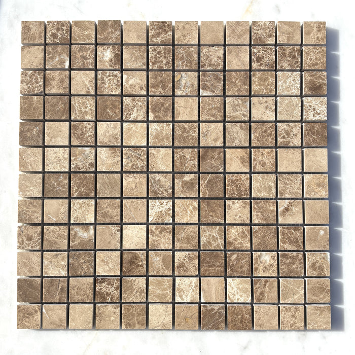 Square Mosaic Emperador Light Marble