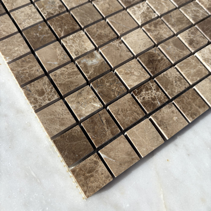 Square Mosaic Emperador Light Marble