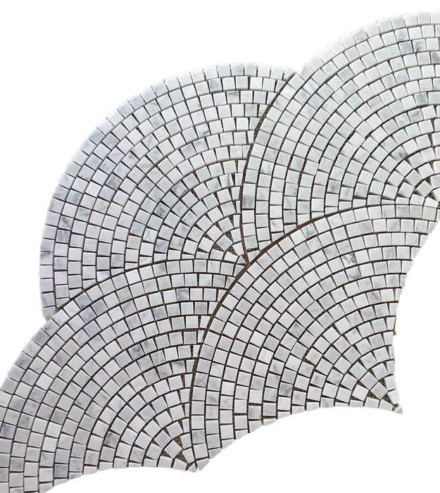 Carrara Marble Mini Fan Mosaic