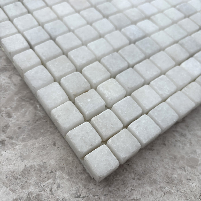 Crystal White Marble Mini Square Mosaic