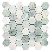 Load image into Gallery viewer, MING GREEN HEXAGON HONED MOSAIC
