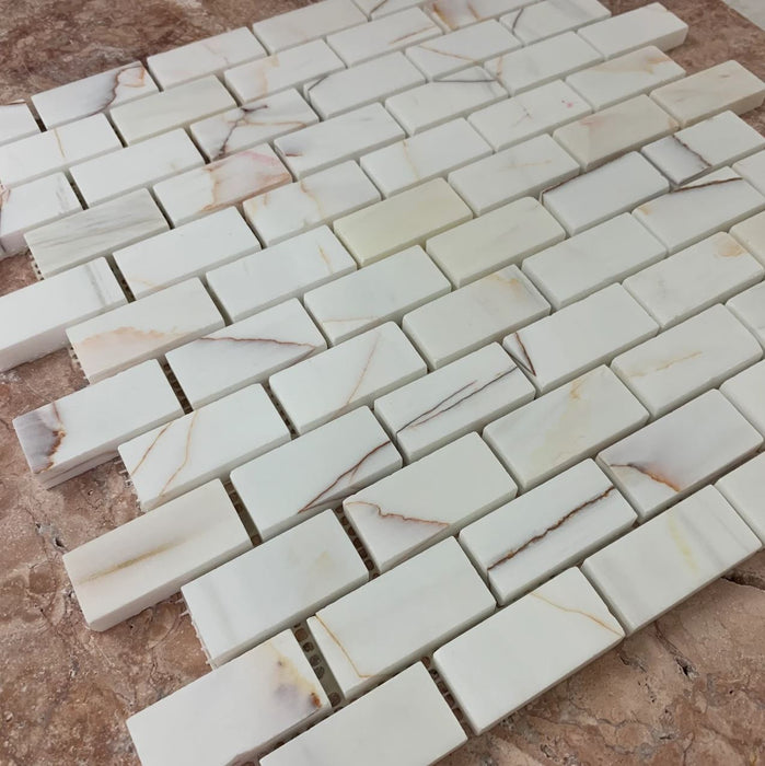 Dolomite Marble Mini Brickbond Mosaic