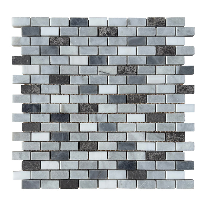 Mixed Dolomite & Marble Mini Brick Mosaic