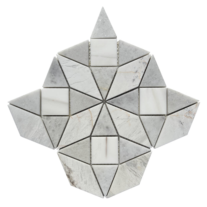 Mixed Marble & Dolomite Kaleidoscope Mosaic