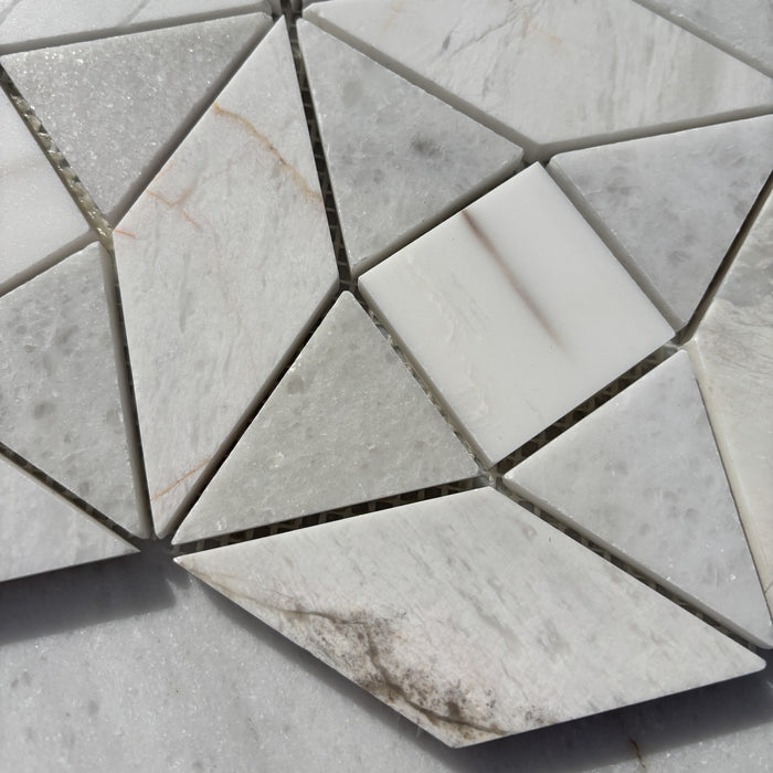 Mixed Marble & Dolomite Kaleidoscope Mosaic