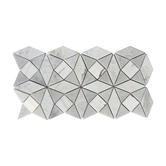 Mixed Marble & Dolomite Kaleidoscope Mosaic