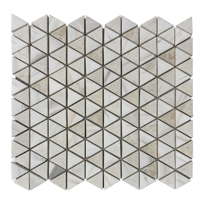 Mixed Dolomite & Marble Triangle Mosaic