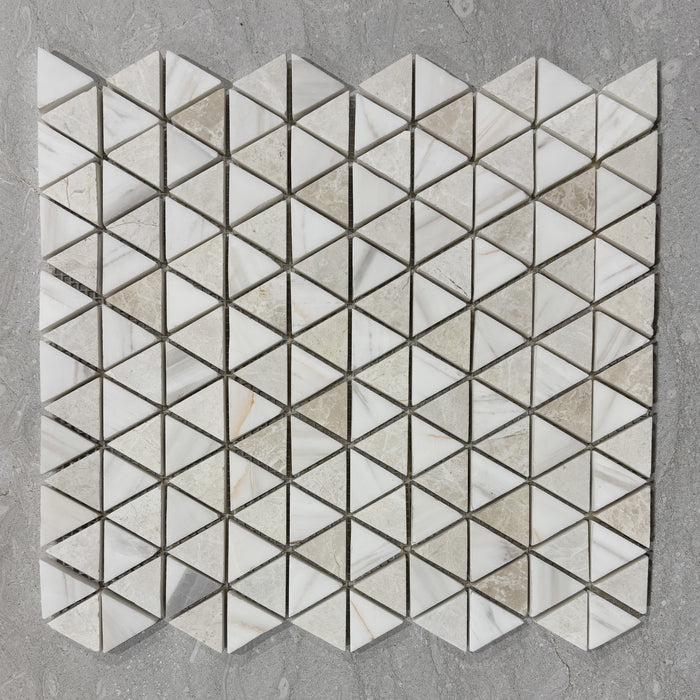 Mixed Dolomite & Marble Triangle Mosaic