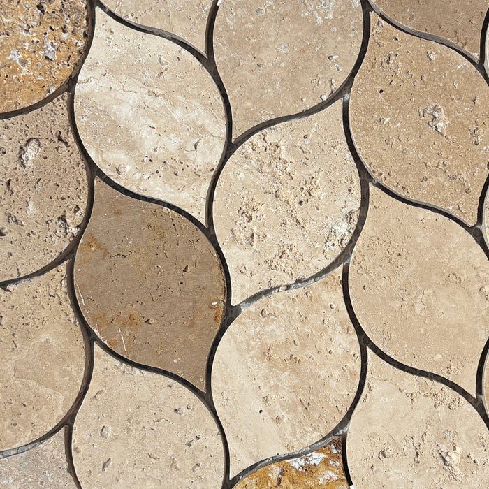 Mixed Travertine Leaf Mosaic