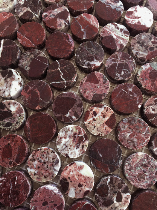Penny Round Moritz Marrone Marble Mosaic
