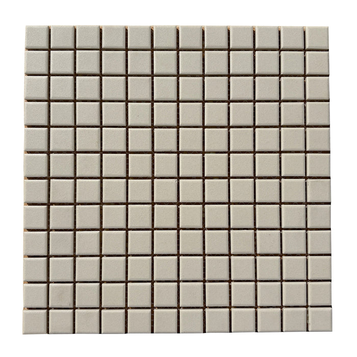 Unglazed 23mm Square Off White Porcelain Mosaic