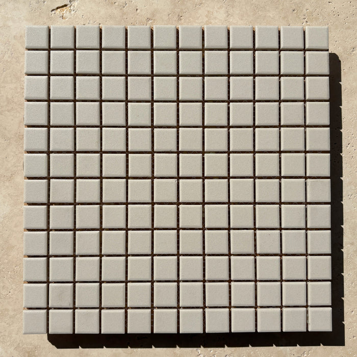 Unglazed 23mm Square Off White Porcelain Mosaic