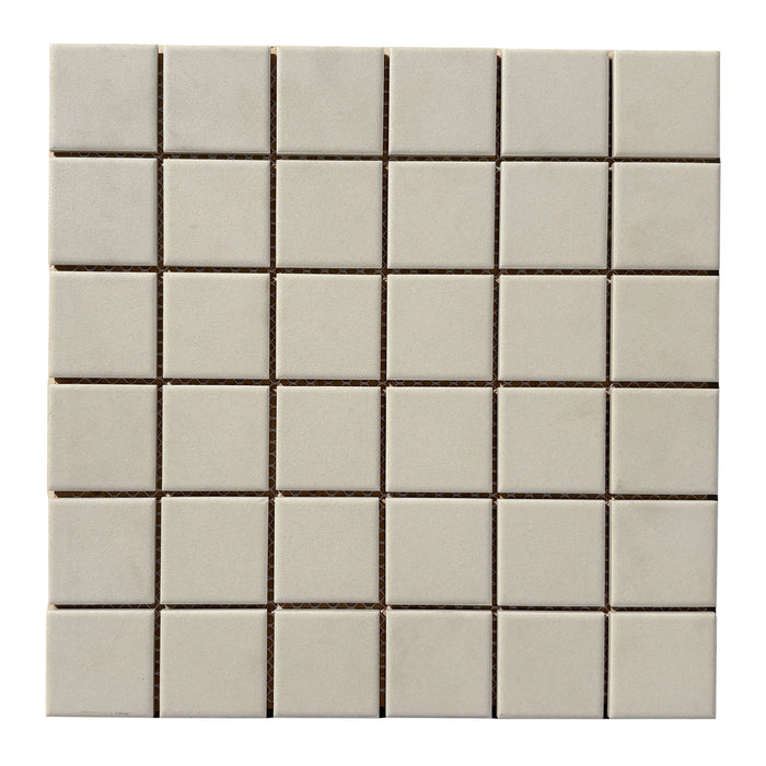Unglazed 48mm Square Off White Porcelain Mosaic