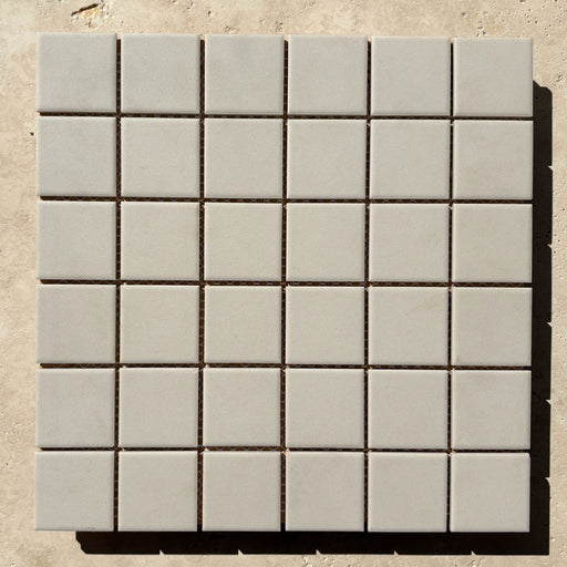 Unglazed 48mm Square Off White Porcelain Mosaic