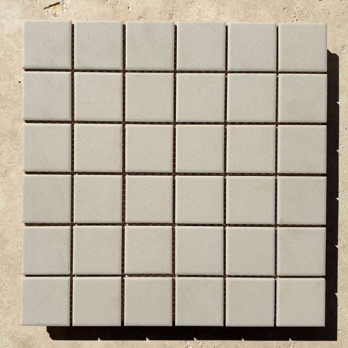 Unglazed 48mm Square Off White Porcelain Mosaic