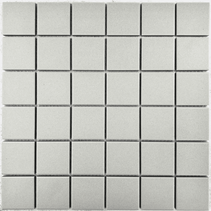 Unglazed 48mm Square Light Grey Porcelain Mosaic
