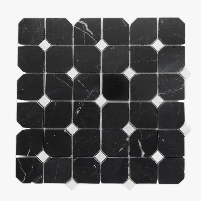 Nero Marquina Marble Octagon Mosaic
