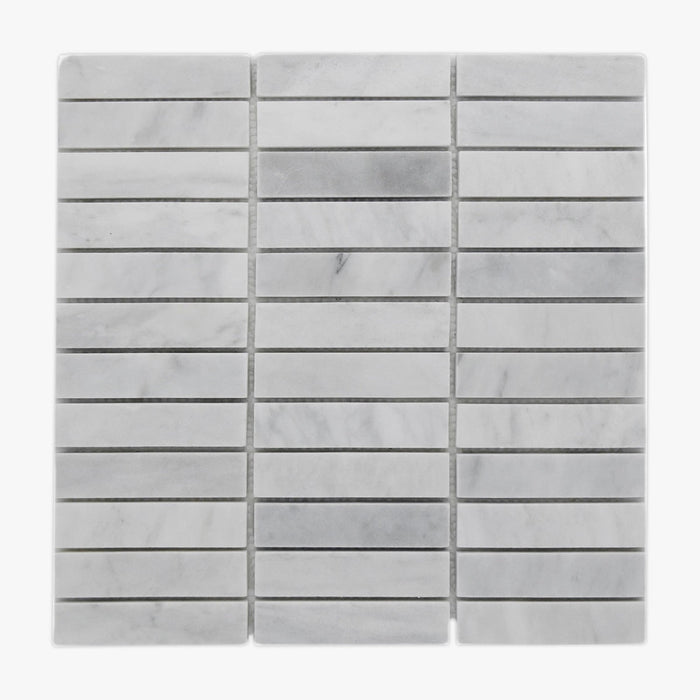 Imperial White Marble Kitkat Mosaic
