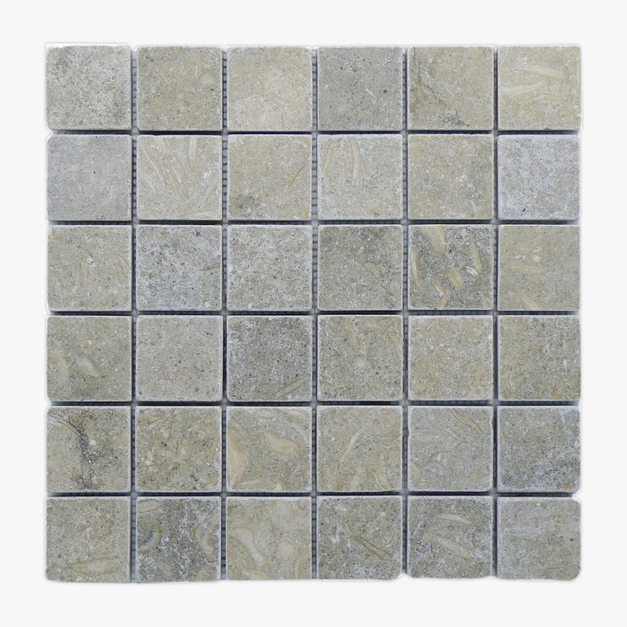 Chateau Green Fossil Limestone Large Square Mosaic