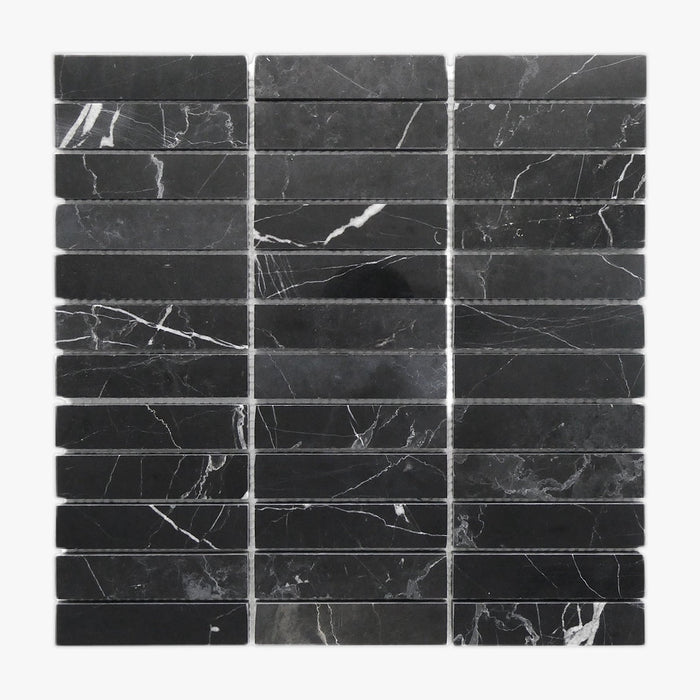 Kitkat Nero Marquina Marble Mosaic