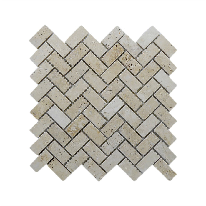 Classic Travertine Marble Herringbone Mosaic
