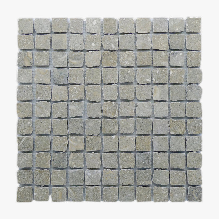 Chateau Green Fossil Limestone Small Square Mosaic