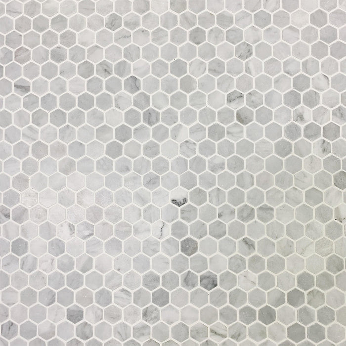 Imperial White Marble Hexagon Mosaic