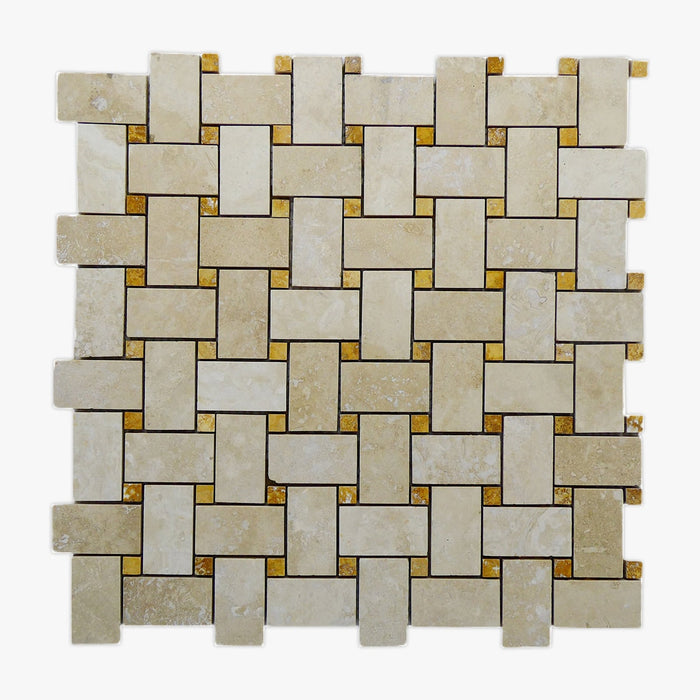Classic Travertine Basketweave Mosaic