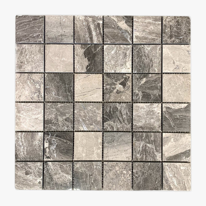 Soma Grey Marble Large Square Mosaic