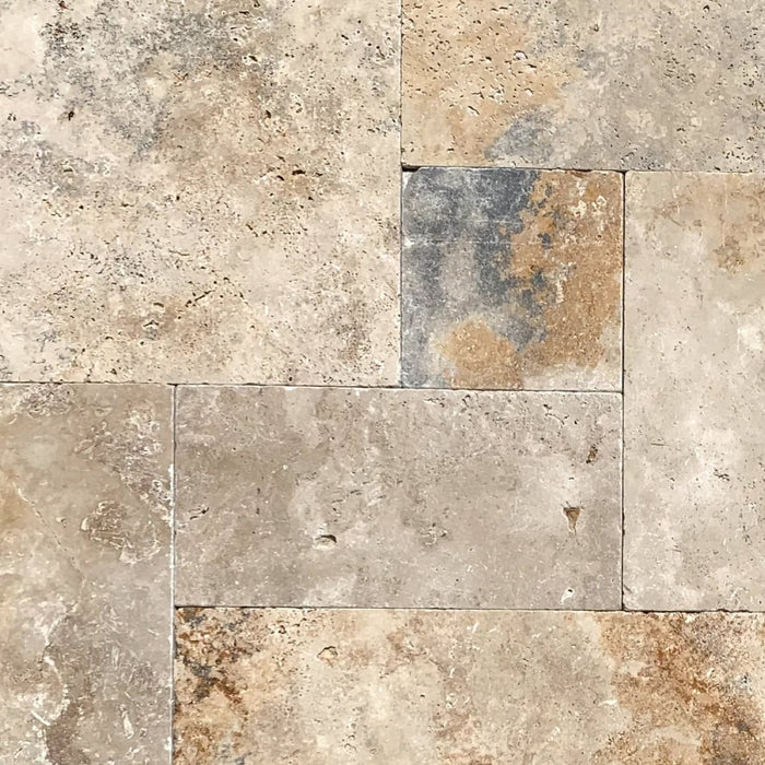 Country Classic Travertine Tumbled Tile French Pattern | Graystone ...