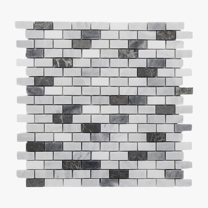 Imperial White Marble Mini Brick Mosaic