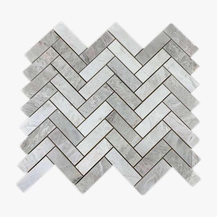 Herringbone Iceberg Marble Mosaic