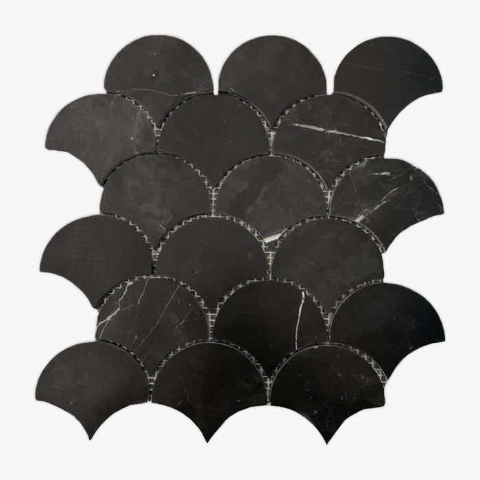 Fan Nero Marquina Marble Mosaic