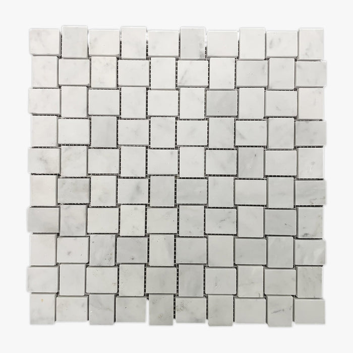 Carrara Marble Basketweave Mosaic