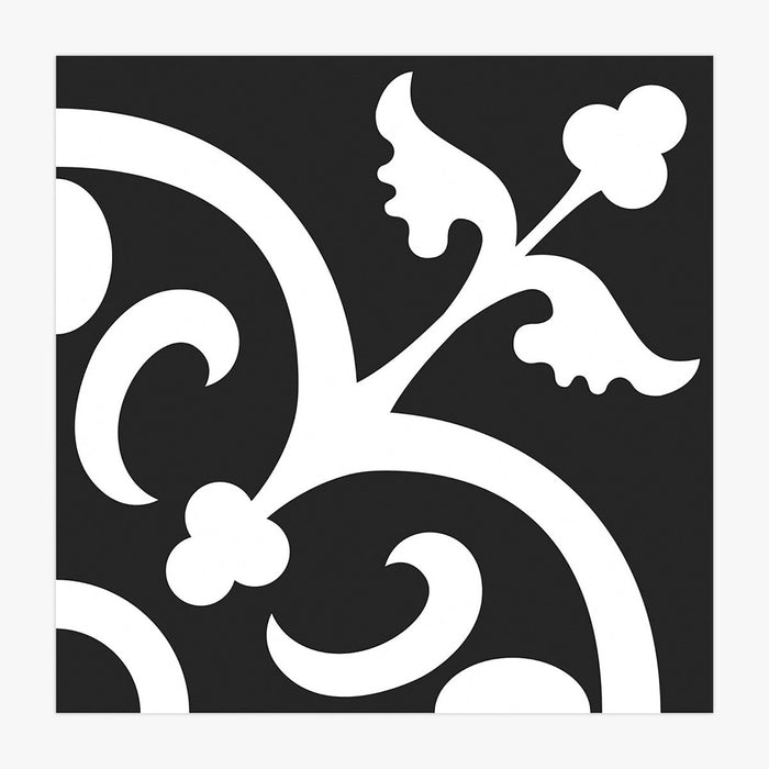 Vincent Crest Black Porcelain Tile