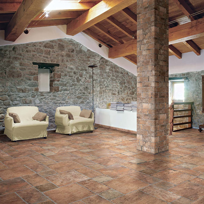 Rustic Aged Terracotta Porcelain Tile