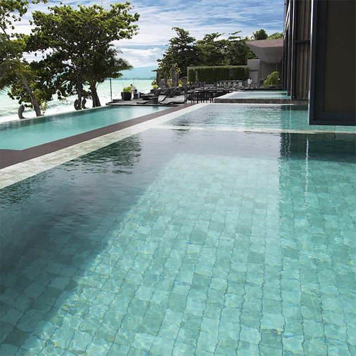 Sukabumi Small Square Green Porcelain Mosaic