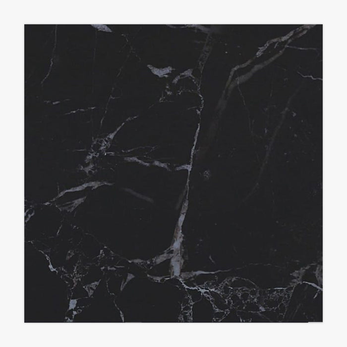 Nero Marquina Marble Porcelain Tile 600x600x9 Gloss