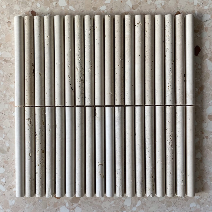 Classic Travertine Mini Flute Mosaic