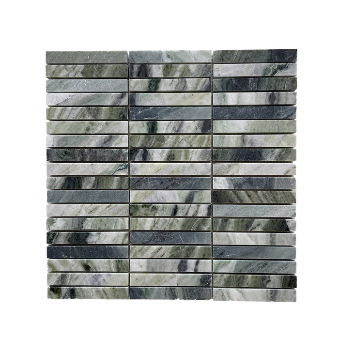 Fontana Verde Marble Small Kitkat Mosaic