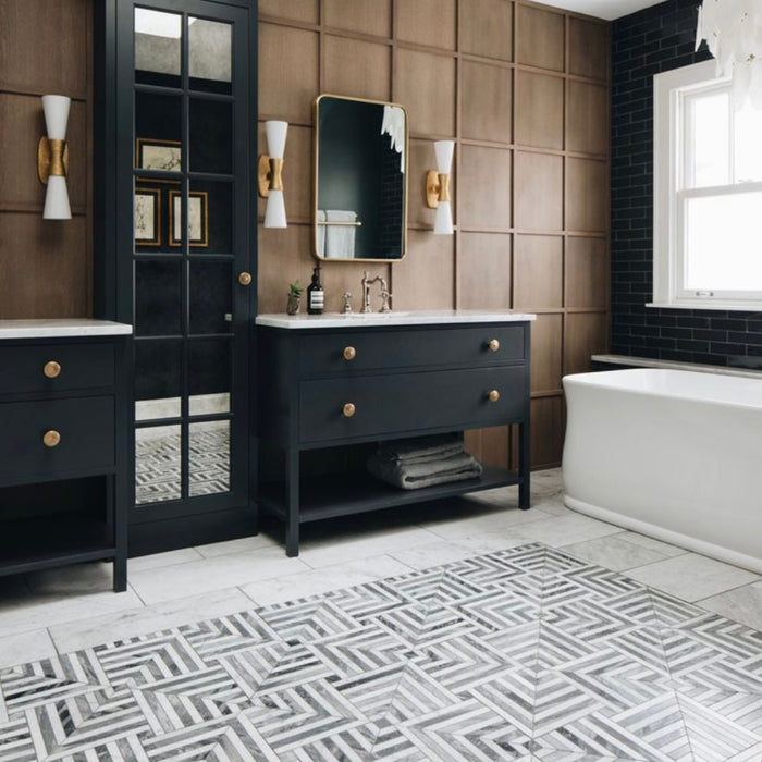 Carrara Marble Chicago Carrara & Thassos Mosaic
