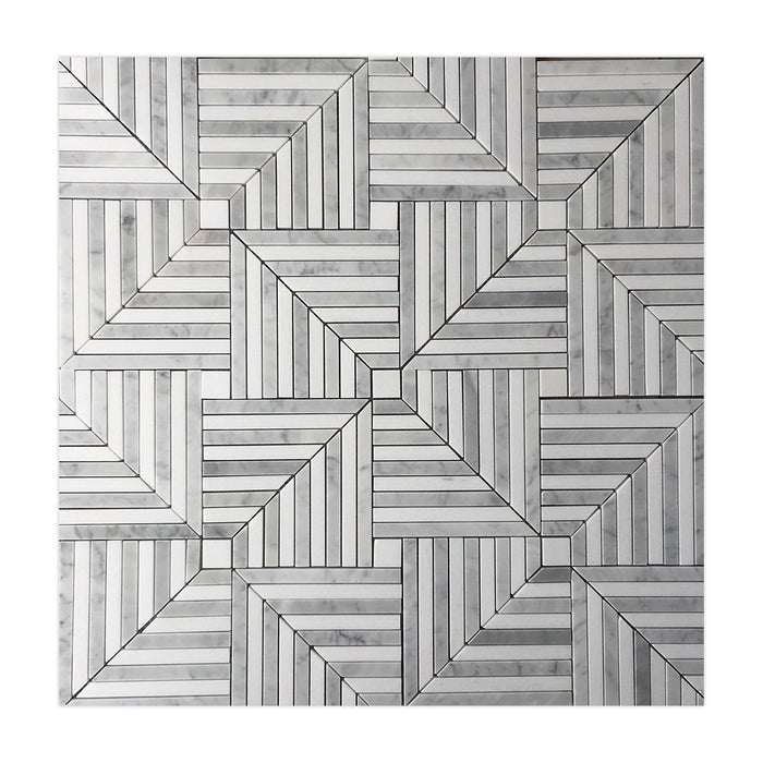Carrara Marble Chicago Carrara & Thassos Mosaic