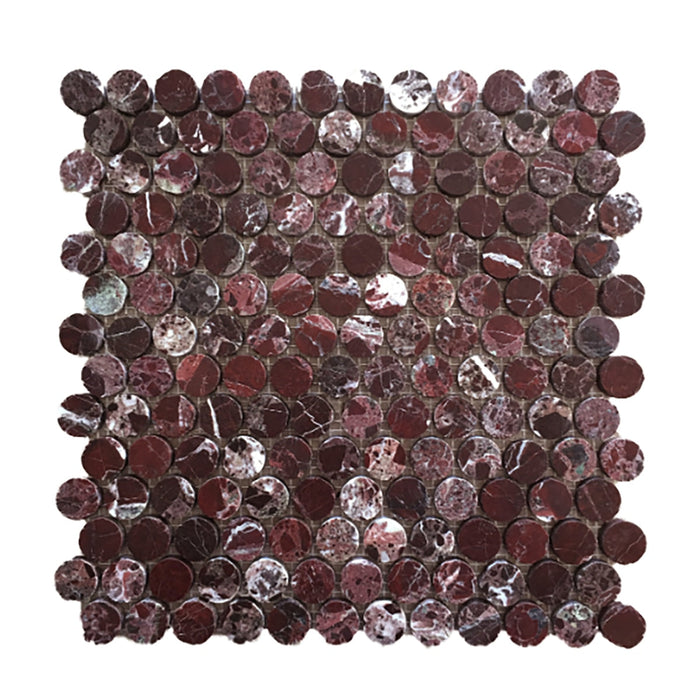 Penny Round Moritz Marrone Marble Mosaic