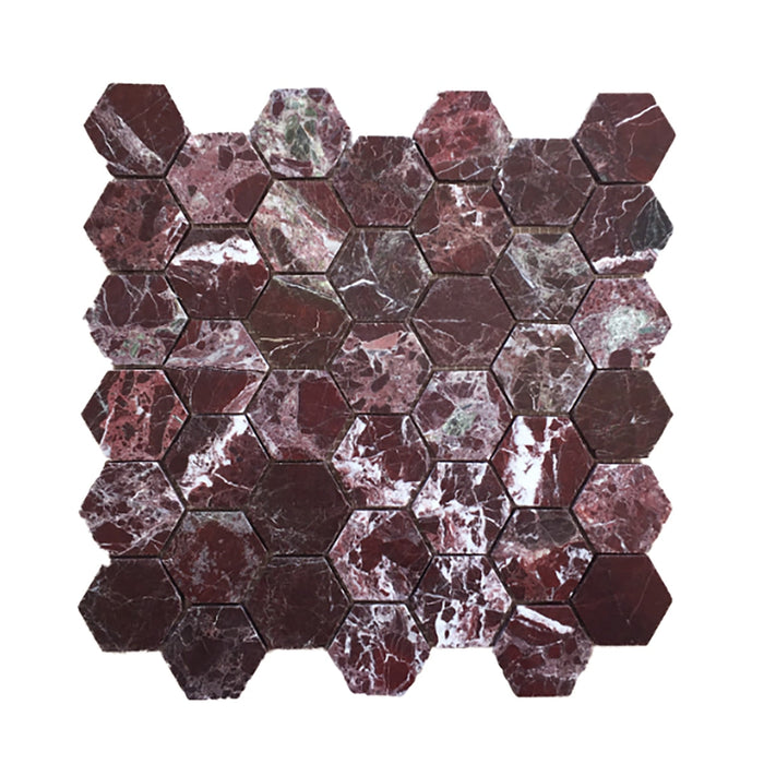 Hexagon Moritz Marrone Marble Mosaic