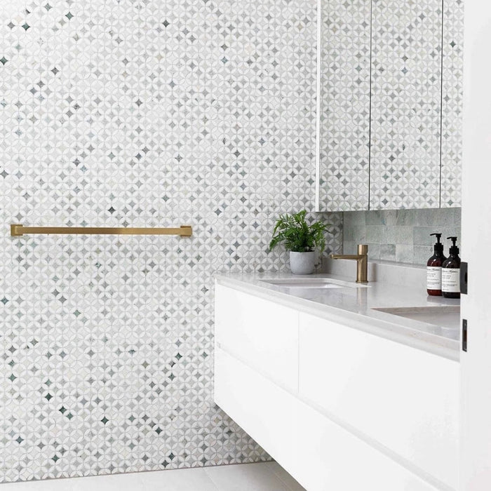 Montreal Ming Green Marble & Thassos Marble Mosaic