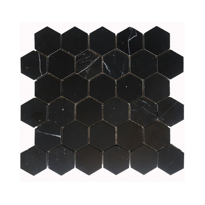 Hexagon Nero Marquina Marble Mosaic 48x48x10