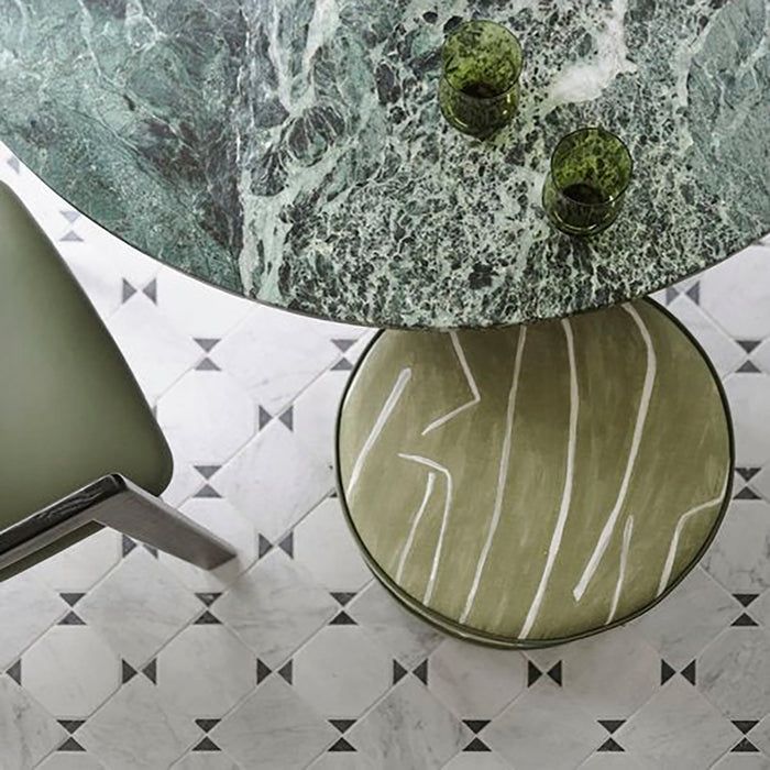 Carrara Marble Carrara and Nero Mosaic